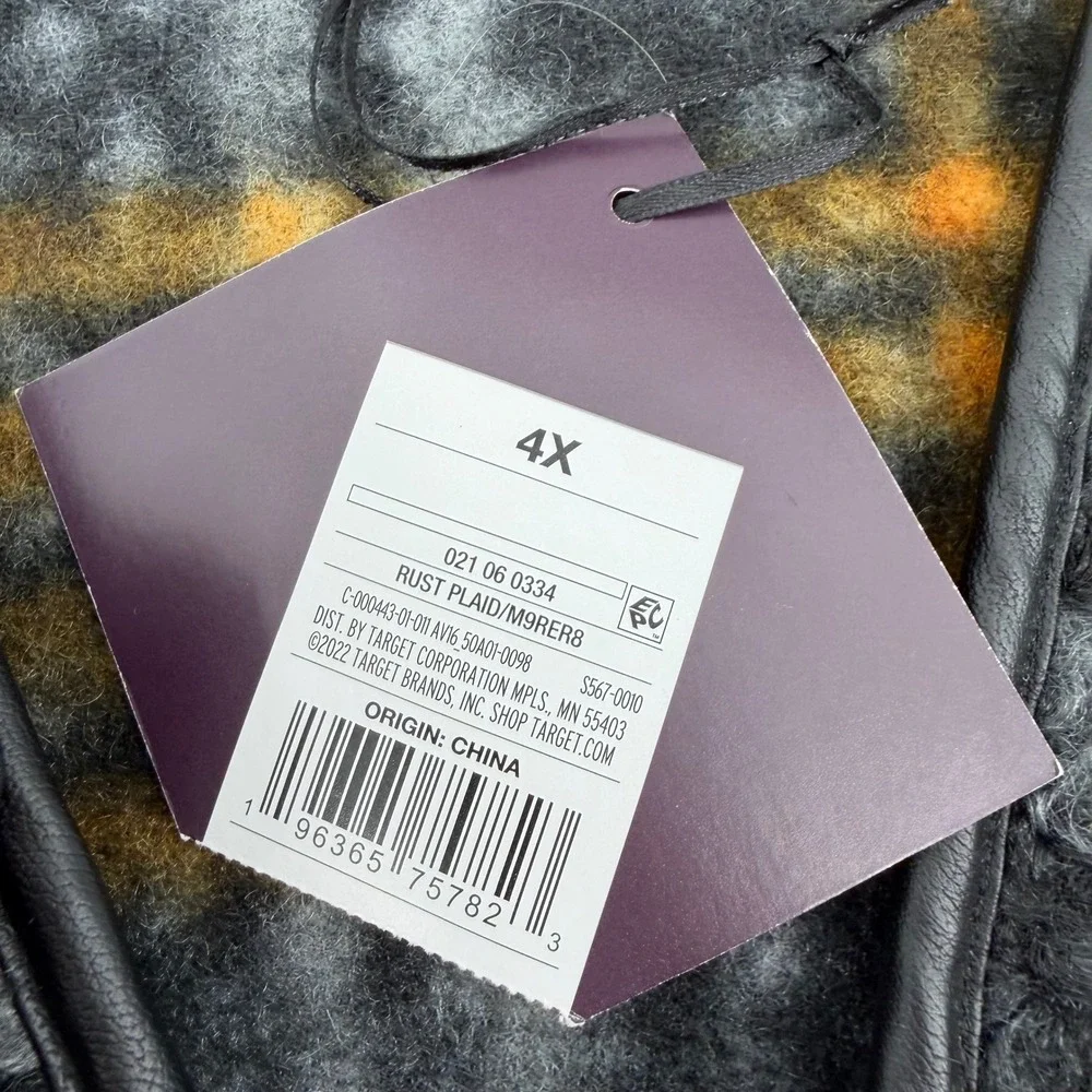 AVA & VIV Rust Plaid Open Front Kimono Cardigan Jacket‎ 4X